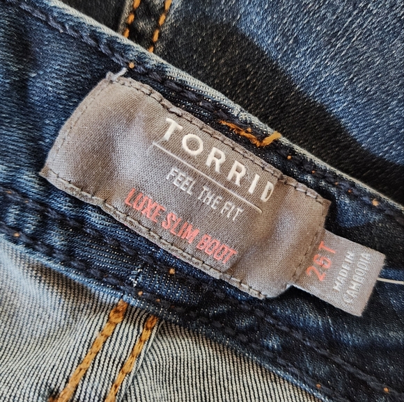 Torrid Luxe Slim Bootcut Mid-rise Denim Jeans Plus Size 26 Tall New - Picture 10 of 12